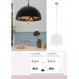 EGLO 43472 | Congresbury Eglo visilice svjetiljka 1x E27 crno, bijelo