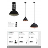EGLO 43369 | Donington Eglo stropne svjetiljke svjetiljka s podešavanjem visine 1x E27 crno, krem