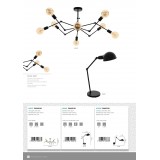 EGLO 49041 | Exmoor Eglo stolna svjetiljka 54cm sa prekidačem na kablu elementi koji se mogu okretati 1x E27 crno, bijelo