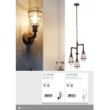 EGLO 49808 | Port-Seton Eglo visilice svjetiljka 3x E27 braon antik