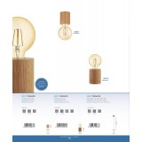 EGLO 99079 | Turialdo Eglo stolna svjetiljka 10cm sa prekidačem na kablu 1x E27 javor