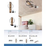 EGLO 99457 | Boyal Eglo stolna svjetiljka 42,5cm sa prekidačem na kablu 1x LED 1700lm 3000K antik drvo, crno, bijelo