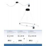 EGLO 39838 | Banderillas Eglo stolna svjetiljka 30cm sa prekidačem na kablu 1x LED 1300lm 3000K crno, bijelo