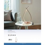 EGLO 97364 | Palozza Eglo stolna svjetiljka kapsula 38cm sa prekidačem na kablu 1x LED 1600lm 3000K ružičastozlatno, bijelo