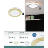 EGLO 900369 | Carpi-LED Eglo zidna, stropne svjetiljke svjetiljka okrugli 1x LED 1110lm 3000K IP44 brušeno zlato, bijelo