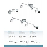 EGLO 95628 | Salto Eglo spot svjetiljka elementi koji se mogu okretati 1x LED 640lm 3000K krom, saten, bijelo