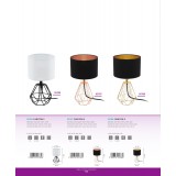 EGLO 95789 | Carlton Eglo stolna svjetiljka 30,5cm sa prekidačem na kablu 1x E14 crno, bijelo