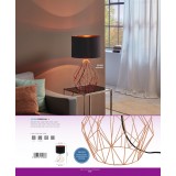 EGLO 95185 | Carlton Eglo stolna svjetiljka 64,5cm sa prekidačem na kablu 1x E27 crveni bakar, crno