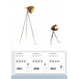 EGLO 49385 | Chester Eglo stolna svjetiljka 44cm sa prekidačem na kablu elementi koji se mogu okretati 1x E27 crno, crveni bakar