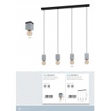 EGLO 43595 | Prestwick Eglo stropne svjetiljke svjetiljka 1x E27 crno, sivo