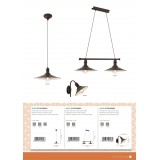 EGLO 49457 | Stockbury Eglo visilice svjetiljka 2x E27 braon antik, bež