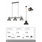 EGLO 43164 | Lubenham Eglo zidna svjetiljka elementi koji se mogu okretati 1x E27 crno, bezbojno, smeđe