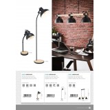 EGLO 43165 | Lubenham Eglo stolna svjetiljka 57cm sa prekidačem na kablu elementi koji se mogu okretati 1x E27 crno, bezbojno, smeđe
