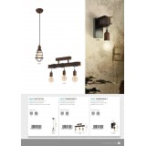 EGLO 43522 | Townshend-4 Eglo stropne svjetiljke svjetiljka 3x E27 braon antik, crno