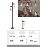 EGLO 43525 | Townshend-4 Eglo stolna svjetiljka 50cm sa prekidačem na kablu 1x E27 braon antik, crno