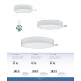 EGLO 97611 | Eglo-Pasteri-W Eglo stropne svjetiljke svjetiljka okrugli 3x E27 bijelo mat, nikel