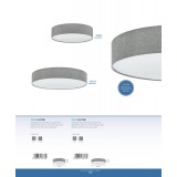 EGLO 97617 | Eglo-Pasteri-GR Eglo stropne svjetiljke svjetiljka okrugli 5x E27 sivo, bijelo