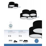 EGLO 99508 | Pastore Eglo stropne svjetiljke svjetiljka 3x E27 crno, opal