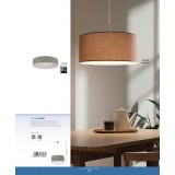 EGLO 31576 | Eglo-Pasteri-T Eglo visilice svjetiljka 1x E27 mat taupe, bijelo, poniklano mat