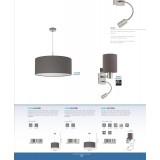 EGLO 96481 | Eglo-Pasteri-A Eglo zidna svjetiljka s prekidačem fleksibilna 1x E27 + 1x LED 380lm mat braon, bijelo, poniklano mat