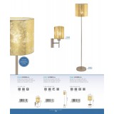 EGLO 97646 | Viserbella Eglo stolna svjetiljka okrugli 40cm sa prekidačem na kablu 1x E27 šampanjac žuto, zlatno