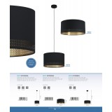 EGLO 99272 | Esteperra Eglo stropne svjetiljke svjetiljka okrugli 1x E27 crno, zlatno