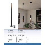 EGLO 900874 | Barbotto Eglo visilice svjetiljka šipka 1x GU10 345lm 3000K crno, tamno drvo