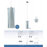 EGLO 90305 | Pinto-Nero Eglo visilice svjetiljka 3x E27 poniklano mat, dim, bijelo