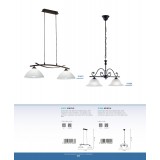 EGLO 91004 | Murcia Eglo visilice svjetiljka 2x E27 crno, alabaster, bijelo