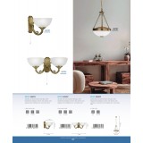 EGLO 82752 | Savoy Eglo zidna svjetiljka s poteznim prekidačem 2x E14 bronca, bijelo