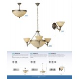 EGLO 85856 | Marbella Eglo stropne svjetiljke svjetiljka 3x E14 bronca, šampanjac žuto, alabaster