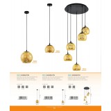 EGLO 98524 | Albaraccin Eglo visilice svjetiljka 1x E27 crno, zlatno