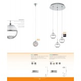 EGLO 93709 | Montefio-1 Eglo visilice svjetiljka 3x LED 1440lm 3000K krom, kristal, prozirna