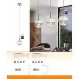 EGLO 93708 | Montefio-1 Eglo visilice svjetiljka 1x LED 480lm 3000K krom, kristal, prozirna