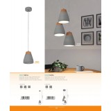EGLO 95525 | Tarega Eglo visilice svjetiljka 1x E27 sivo, smeđe