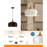 EGLO 95385 | Obregon Eglo visilice svjetiljka 1x E27 boja hrasta, smeđe, krem