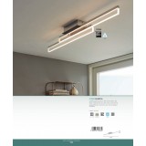 EGLO 97965 | Palmital Eglo zidna, stropne svjetiljke svjetiljka 2x LED 2600lm 3000K IP44 krom, prozirna