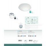 EGLO 97531 | Bari-M Eglo zidna, stropne svjetiljke svjetiljka okrugli sa senzorom 1x E27 IP44 bijelo, opal