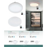 EGLO 900363 | Frania-S Eglo zidna, stropne svjetiljke svjetiljka okrugli 1x LED 1850lm 4000K IP44 bijelo, opal, učinak kristala
