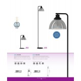 EGLO 98386 | Beleser Eglo stolna svjetiljka 50,5cm sa prekidačem na kablu 1x E27 crno, prozirna crna