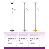 EGLO 82842 | UP2 Eglo podna svjetiljka 176,5cm sa prekidačem na kablu fleksibilna 1x E27 + 1x E14 poniklano mat, bijelo