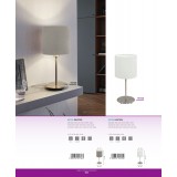 EGLO 95726 | Eglo-Pasteri-T Eglo stolna svjetiljka 27,5cm sa prekidačem na kablu 1x E14 poniklano mat, taupe