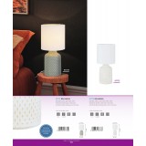 EGLO 97774 | Bellariva Eglo stolna svjetiljka 32cm sa prekidačem na kablu 1x E14 sivo, bijelo