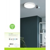 EGLO 98843 | EGLO-Connect-Z-Fueva Eglo zidna, stropne svjetiljke smart rasvjeta okrugli zvučno upravljanje, jačina svjetlosti se može podešavati, sa podešavanjem temperature boje, može se upravljati daljinskim upravljačem 1x LED 2700lm 2700 <-> 6500