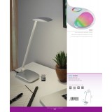 EGLO 95694 | Cajero Eglo stolna svjetiljka 50cm sa tiristorski dodirnim prekidačem jačina svjetlosti se može podešavati, USB utikač, elementi koji se mogu okretati 1x LED 550lm 4000K srebrno, bijelo