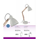 EGLO 96957 | Torona-1 Eglo stolna svjetiljka 60,5cm sa prekidačem na kablu elementi koji se mogu okretati 1x E14 bijelo, bezbojno