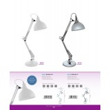 EGLO 94699 | Borgillio Eglo stolna svjetiljka 71cm sa prekidačem na kablu elementi koji se mogu okretati 1x E27 bijelo, crno