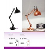 EGLO 94697 | Borgillio Eglo stolna svjetiljka 71cm sa prekidačem na kablu elementi koji se mogu okretati 1x E27 crno, bijelo