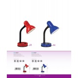EGLO 9232 | Basic Eglo stolna svjetiljka 30cm s prekidačem fleksibilna 1x E27 plavo, crno, bijelo