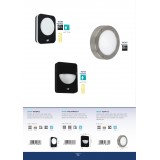 EGLO 98705 | Salvanesco Eglo zidna svjetiljka sa senzorom 1x LED IP44 crno, bijelo